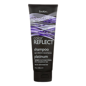 ShiKai Color Reflect Platinum shampoo bottle pour highlighting cool blonde tones