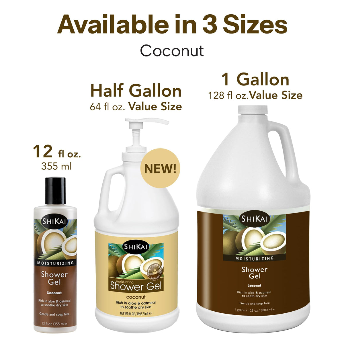 ShiKai gel with aloe vera oatmeal ingredients visible beside bottle for soothing cleanse.