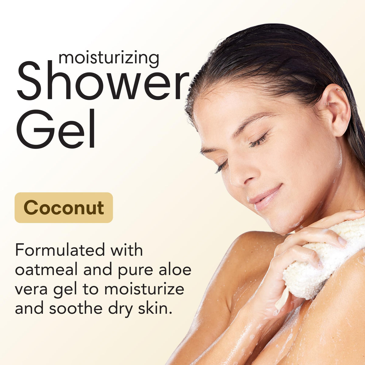 ShiKai Daily Moisturizing Shower Gel coconut bottle-pump-closeup highlights gentle daily cleansing.