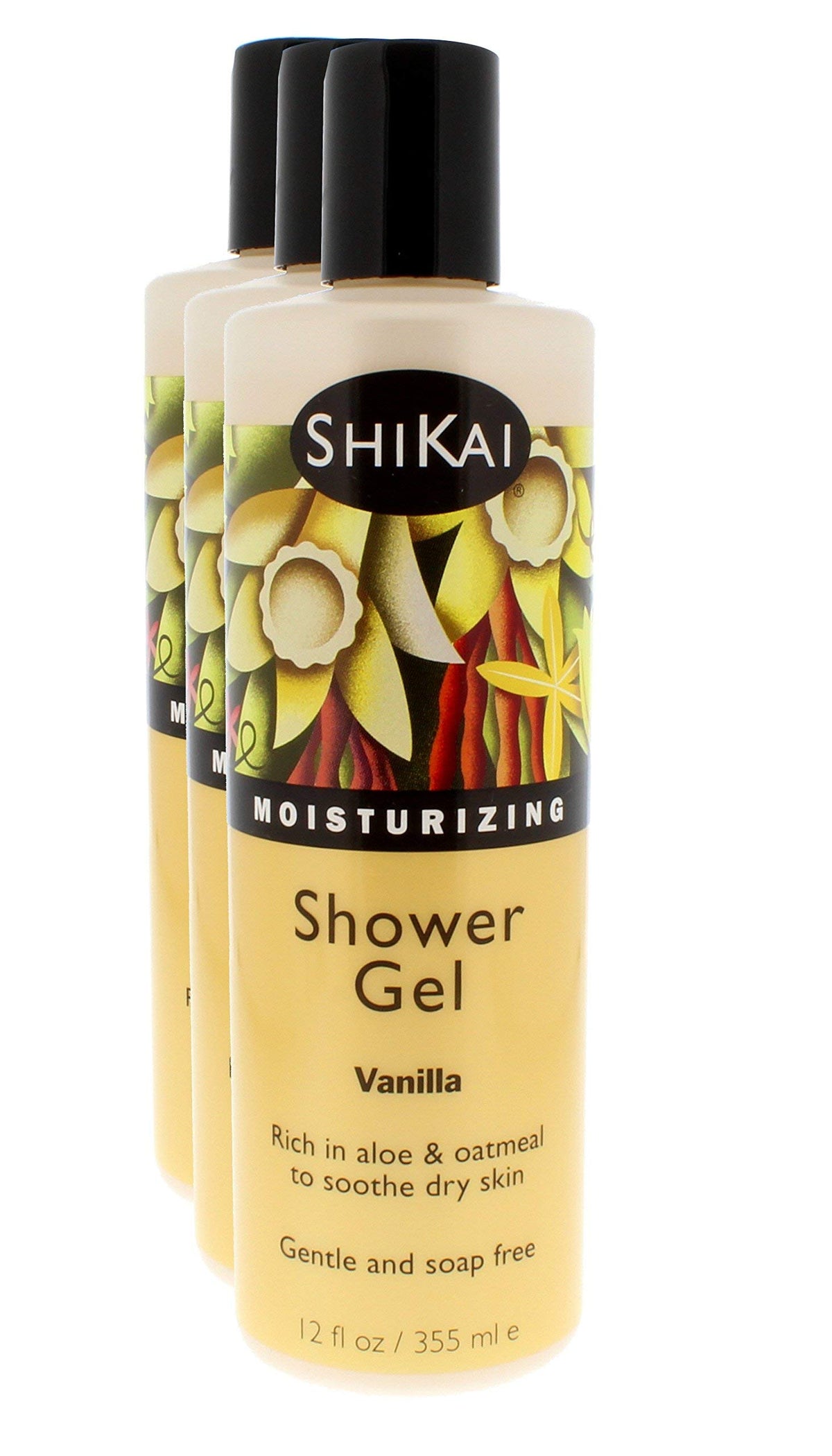 ShiKai Daily Moisturizing Shower Gel vanilla bottle delivering long-lasting hydration.