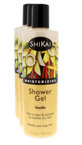 ShiKai Daily Moisturizing Shower Gel vanilla bottle delivering long-lasting hydration.