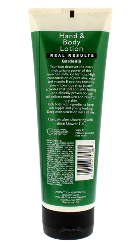 ShiKai Gardenia Lotion rich texture demonstrating quick, non-greasy absorption.