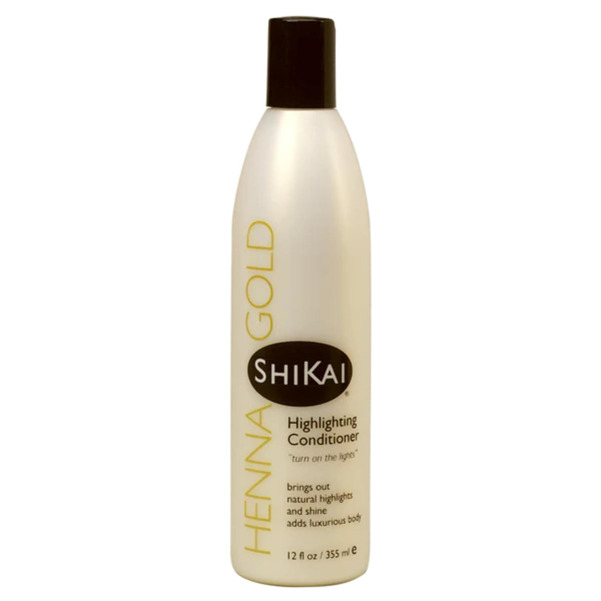 Shikai Henna Gold Conditioner bottle enhances natural golden highlights with hydrating shine