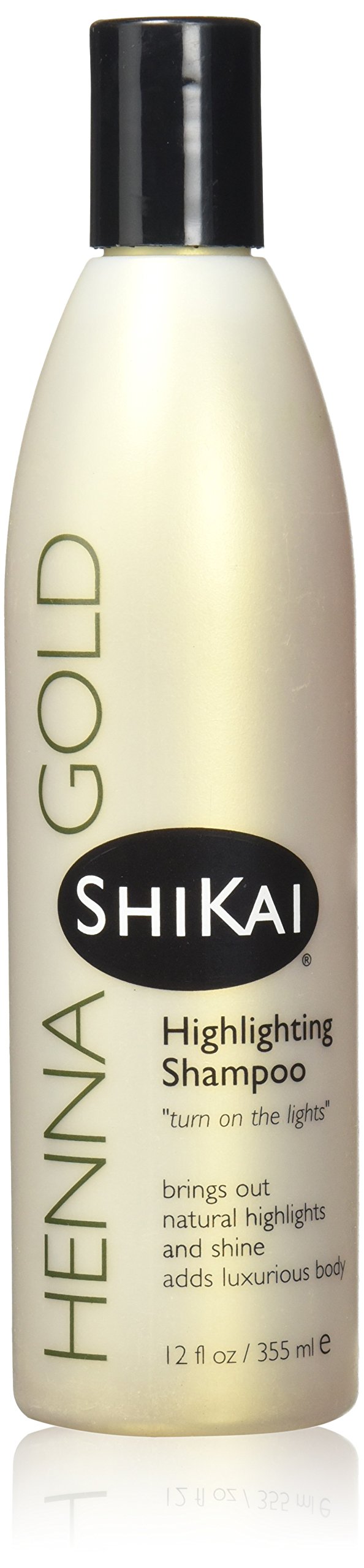 ShiKai Henna Gold Highlighting Shampoo bottle showing gentle color-safe glow