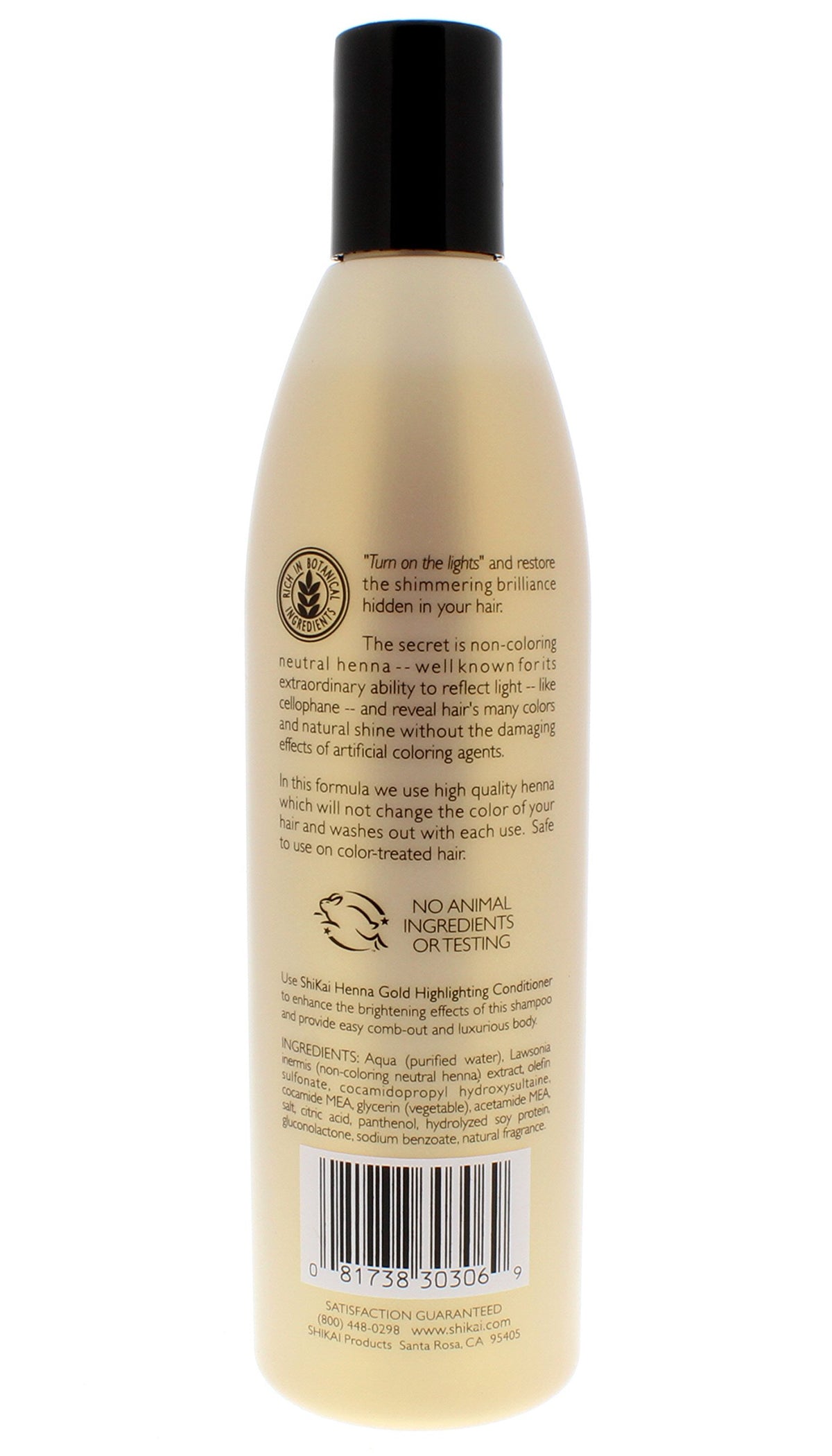 ShiKai Henna Gold Highlighting Shampoo hair close-up reveals luminous highlights