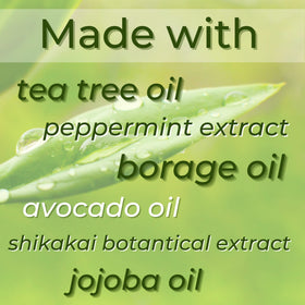 ShiKai Tea Tree Conditioner label closeup emphasizes natural plant-based care.