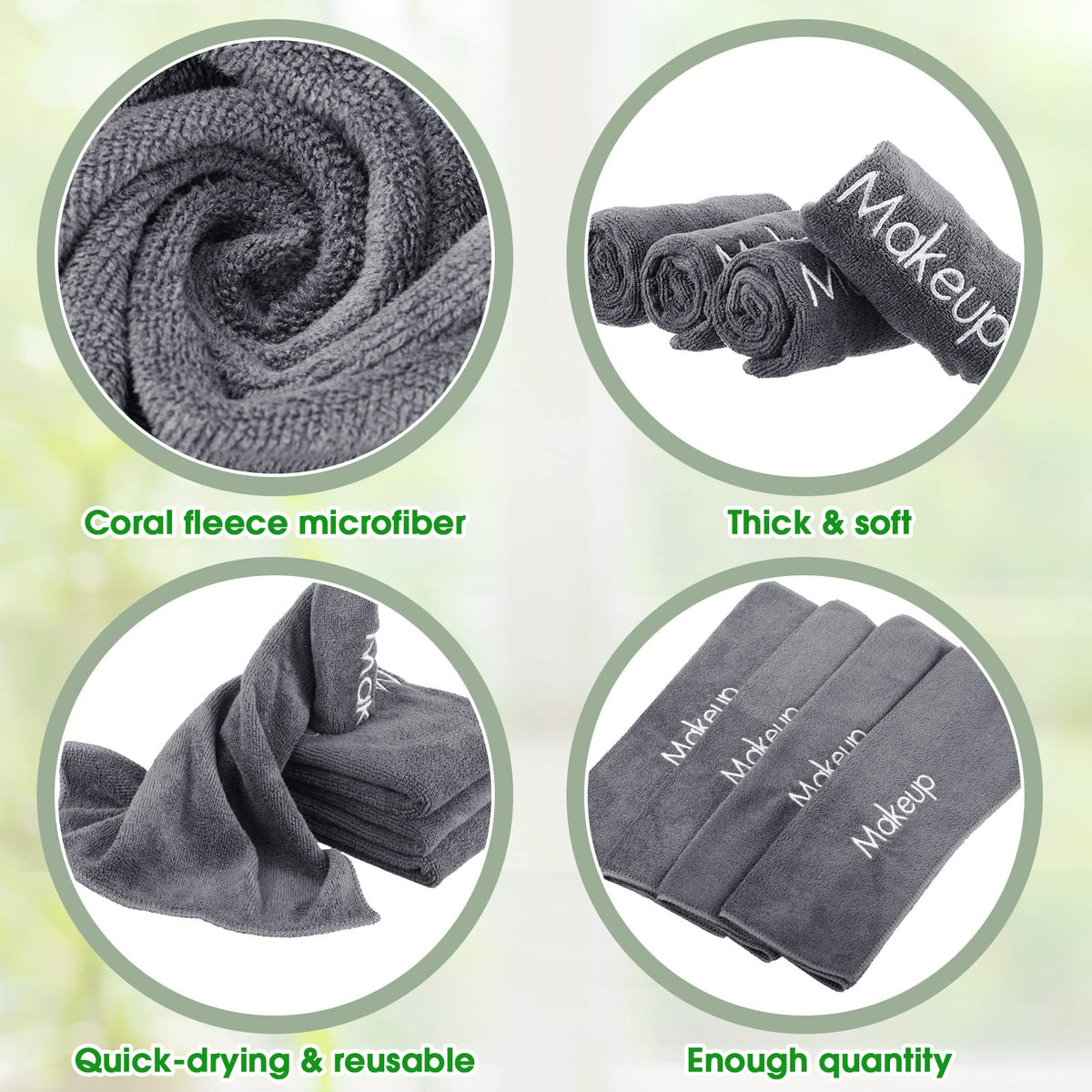 Shimeyao 13x13 inch towels for versatile makeup removal and drying.