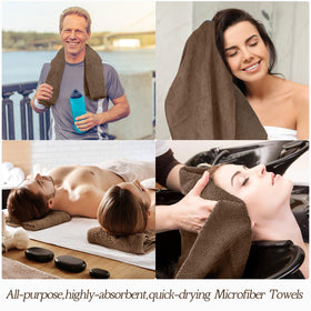Shimeyao bulk 40-pack brown towels for professional use.