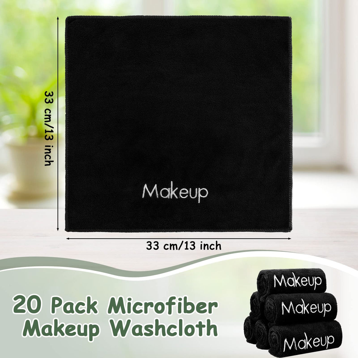 Shimeyao black makeup washcloths ideal for gentle makeup removal.