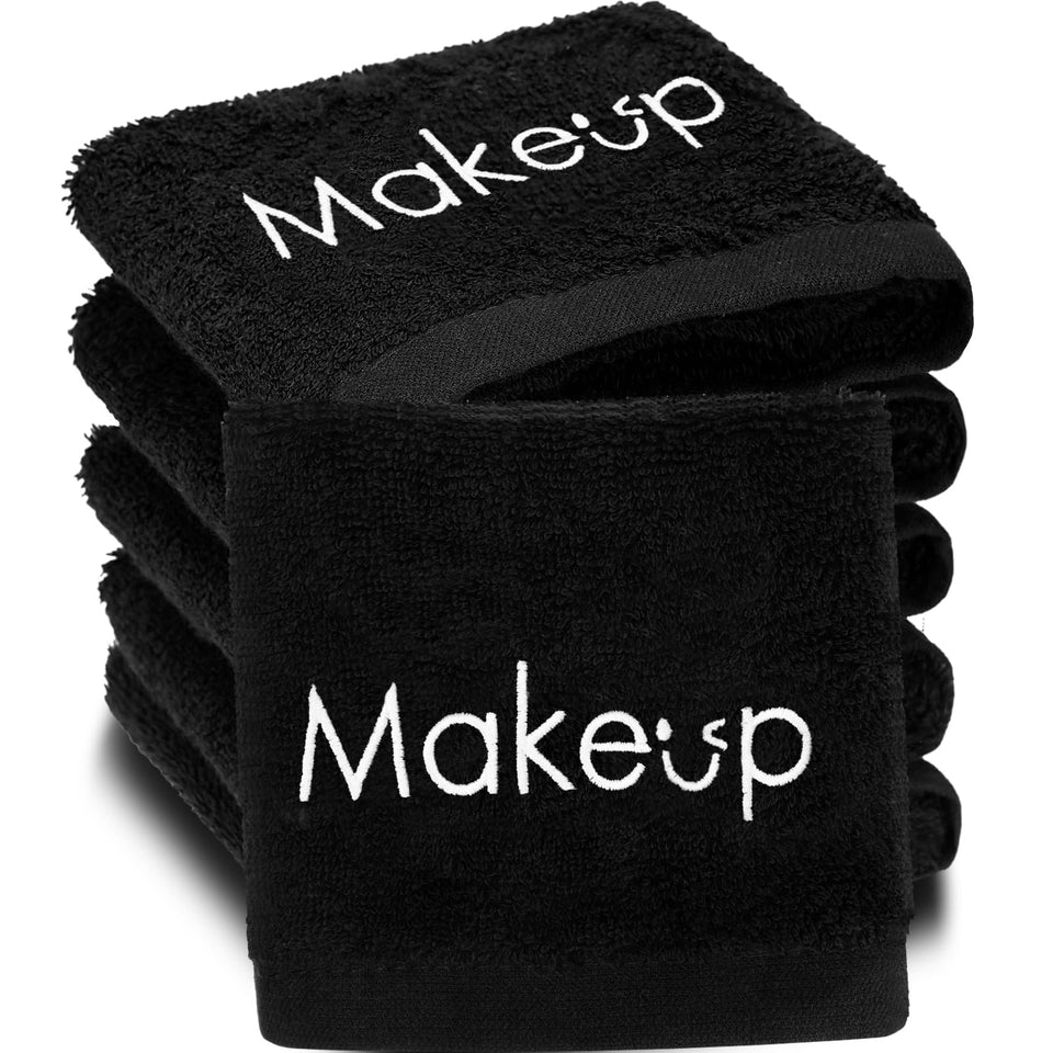 Shimeyao black 13x13 inch makeup towel for gentle facial cleansing and quick absorption