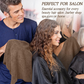 Shimeyao versatile brown salon towel for barber, spa, gym, hotel.