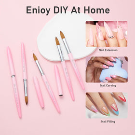Shine Chance acrylic nail brush Size 12 storage box and tube for travel.