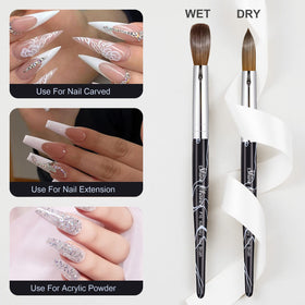 Shine Chance oval brush head with crimped design for broad fills and fine lines.