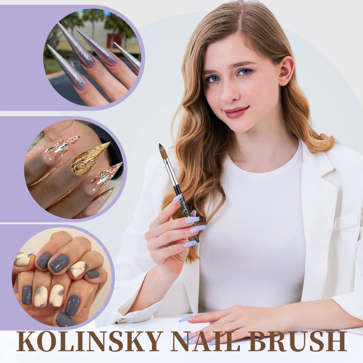Shine Chance closeup of pure Kolinsky sable bristles showing smooth, flexible control.