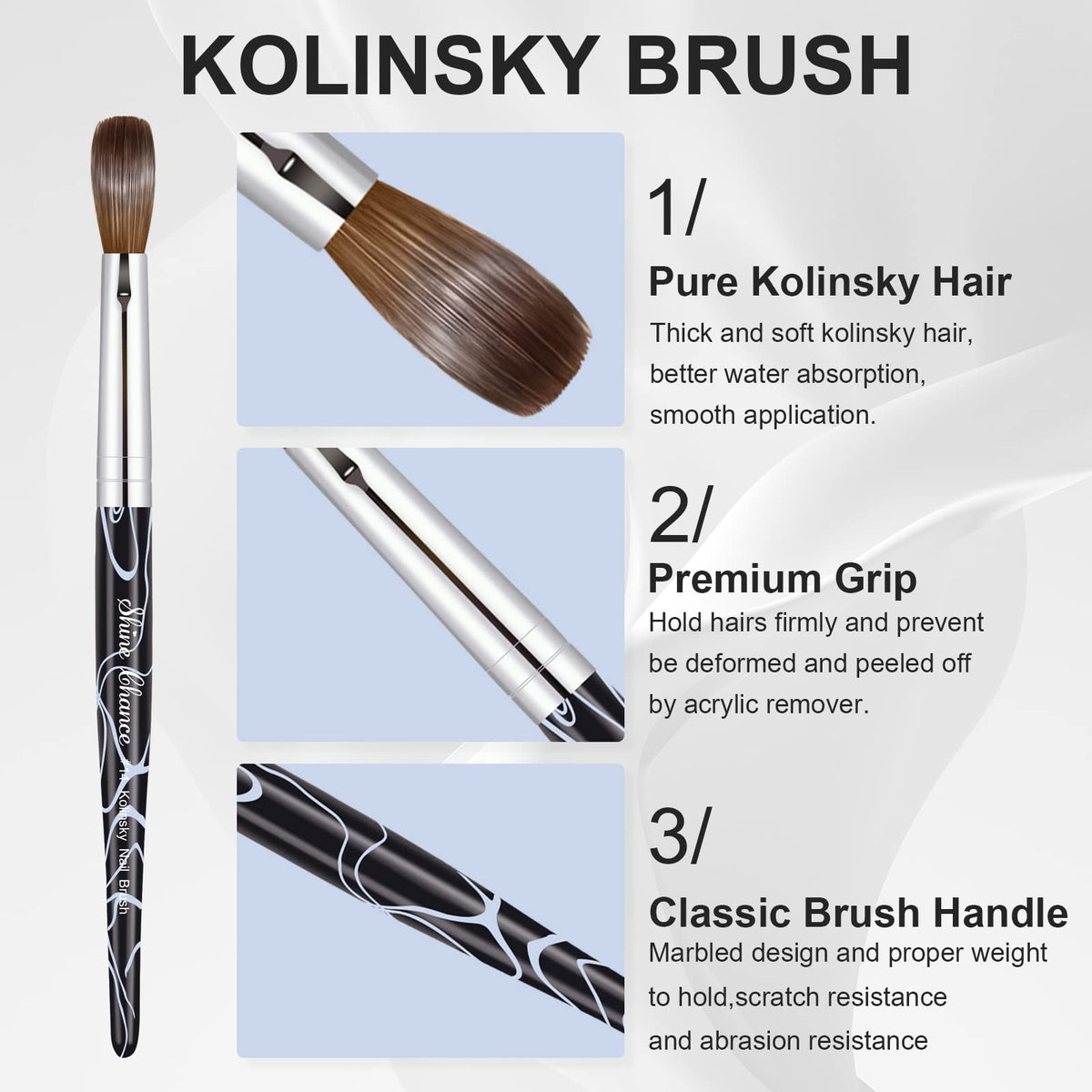 Shine Chance storage box keeps the brush secure during travel and storage.