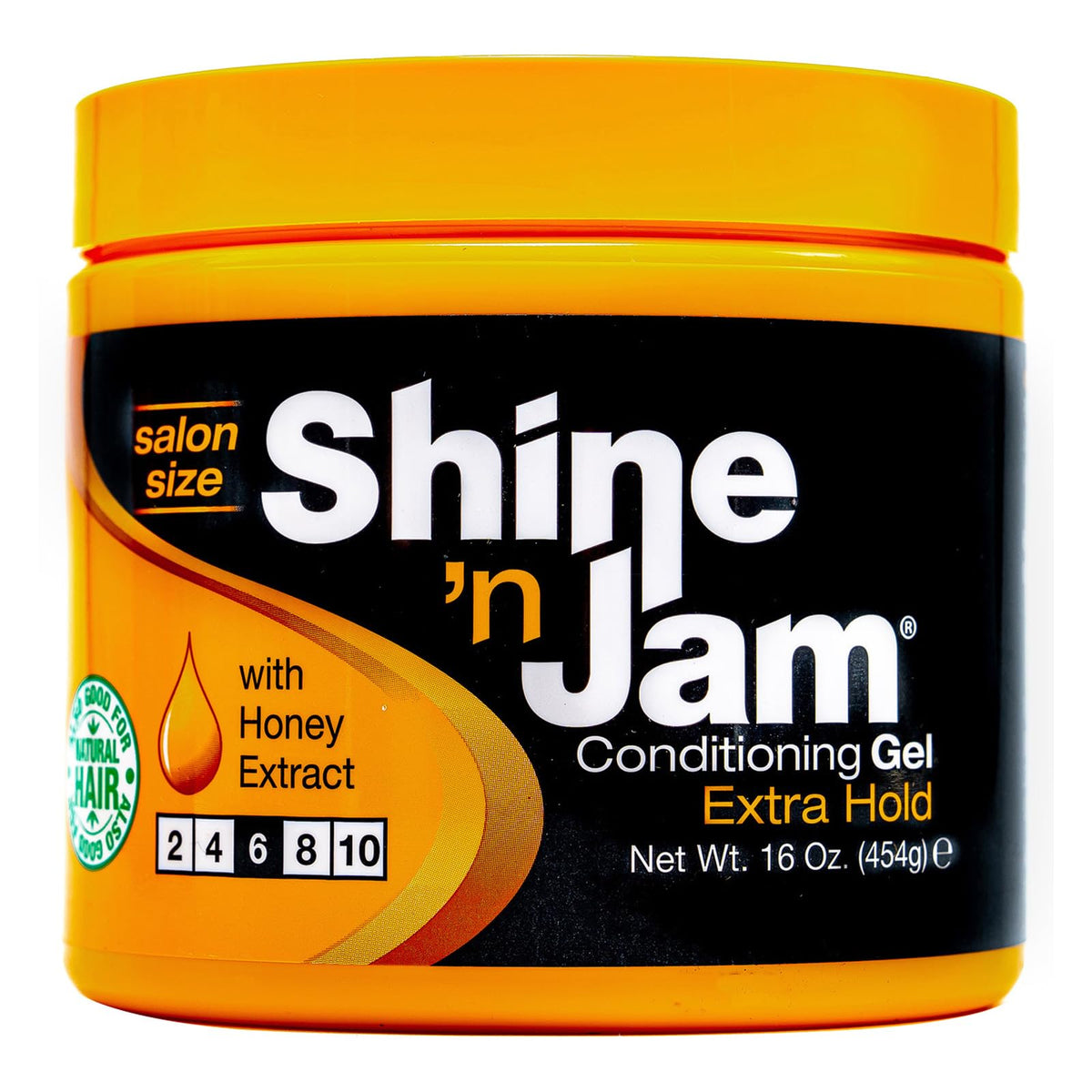 Shine N Jam Conditioning Gel Extra Hold jar for defined curls without flaking