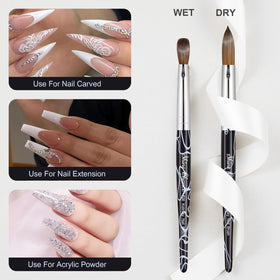 Shine Chance brush with brass ferrule and durable handle for steady manicures