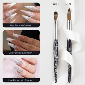 Shine Chance brass ferrule nail brush with durable construction for long-lasting use