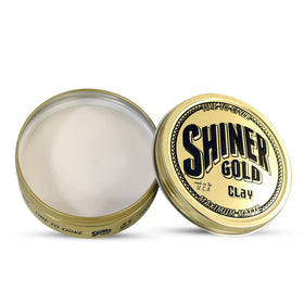 Shiner Gold Pomade application on hair shows water-based washout and lightweight feel.