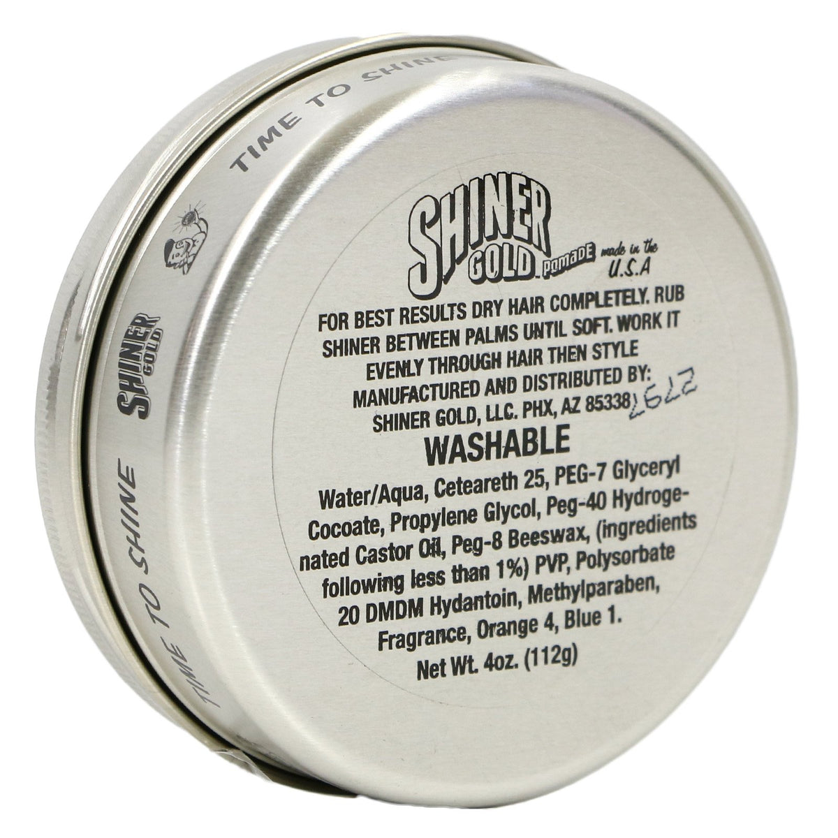 Shiner Gold Pomade coconut scent 4oz can for refreshing styling