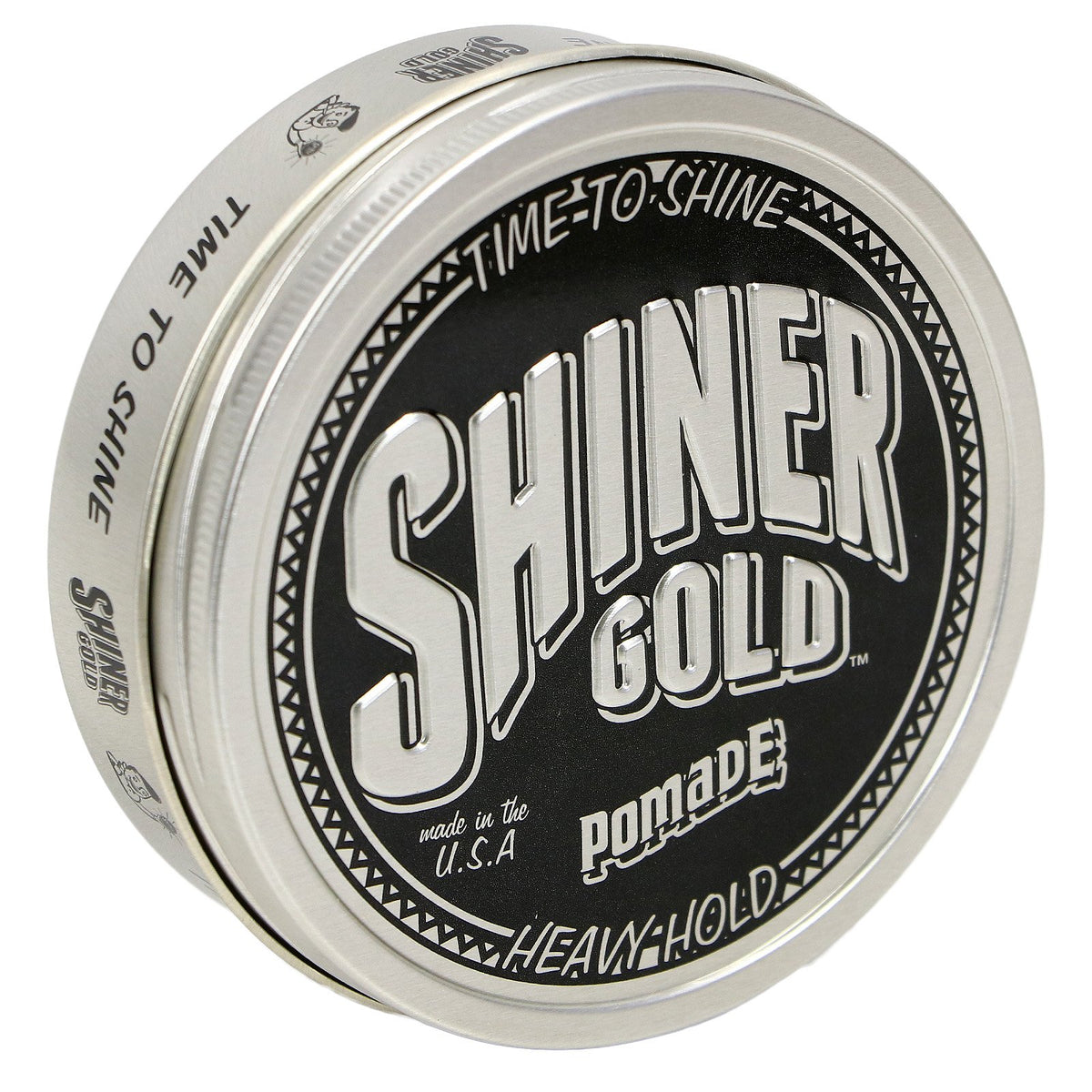 Shiner Gold Pomade high shine 4oz can for a polished look