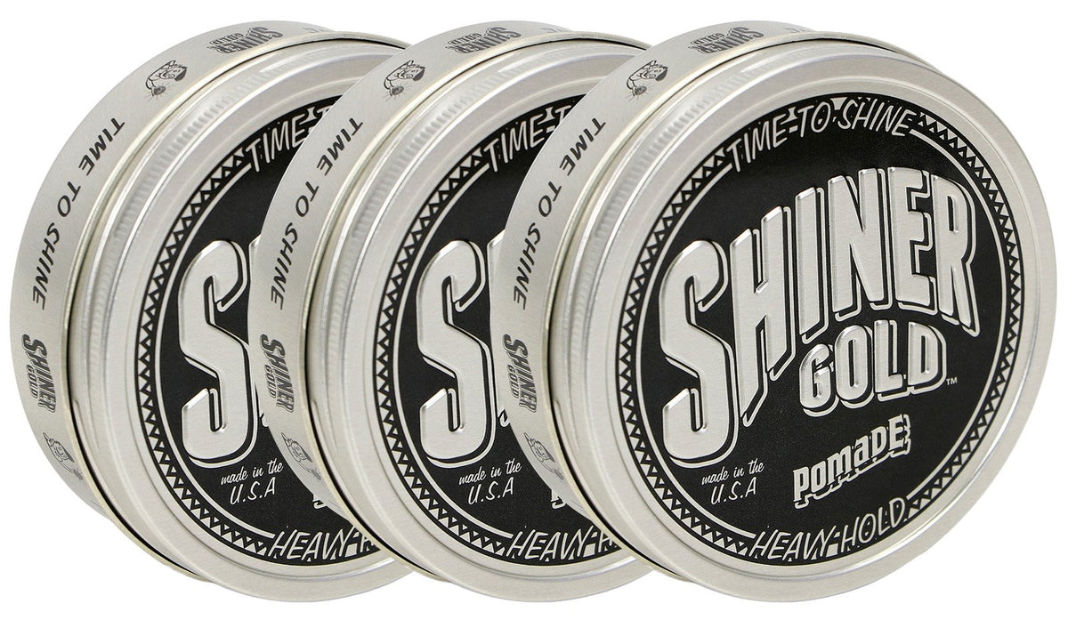 Shiner Gold Pomade strong hold 4oz can for lasting sculpt