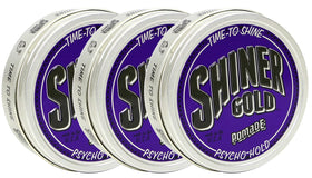 Shiner Gold Psycho Hold Pomade pack of 3 offers bold styles with easy wash