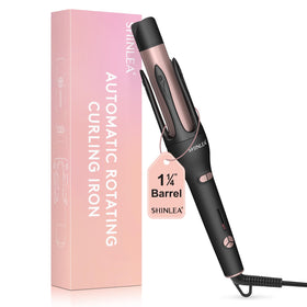 SHINLEA automatic curling iron in hand forming loose curls for everyday look