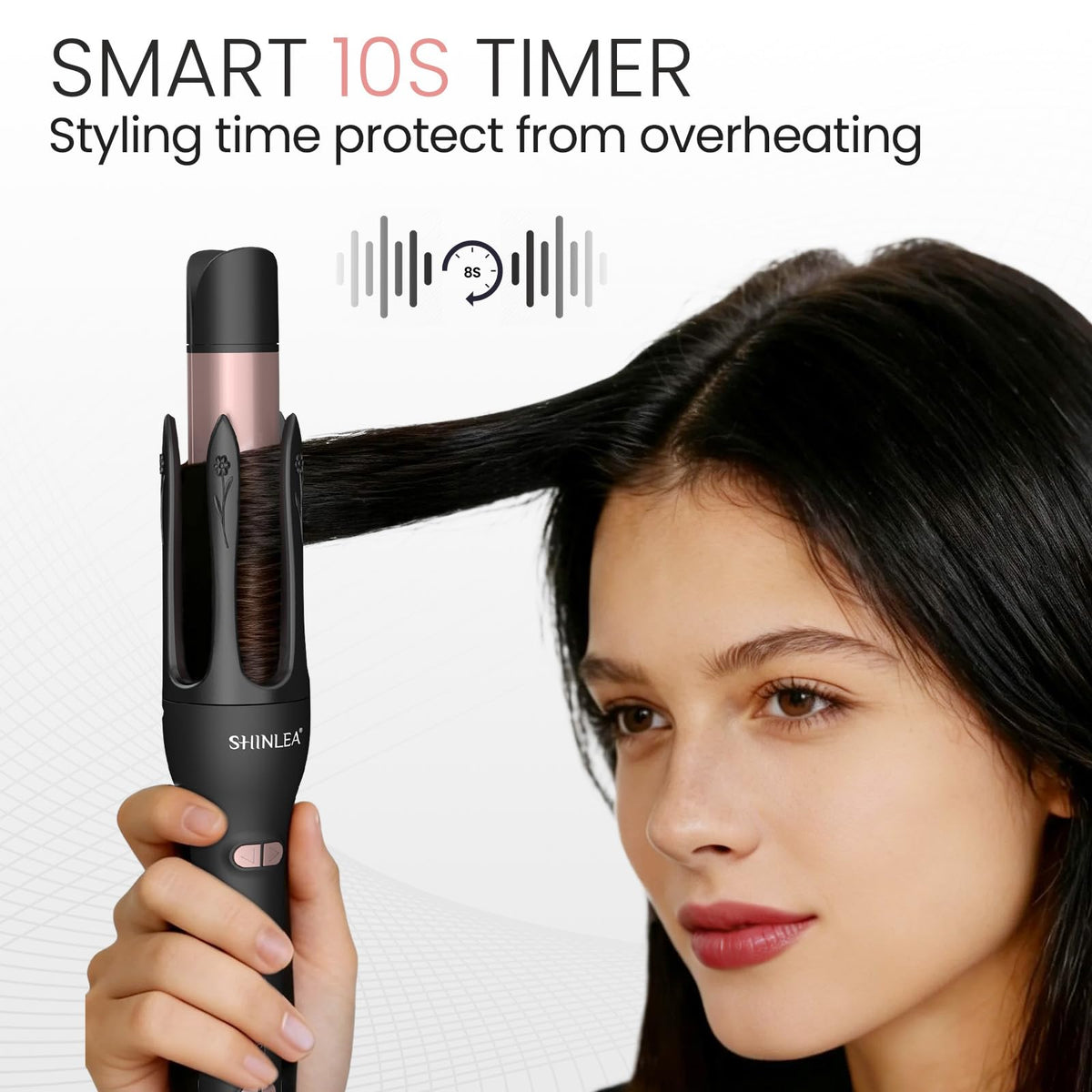 SHINLEA heat-protected barrel keeps hair smooth and glossy