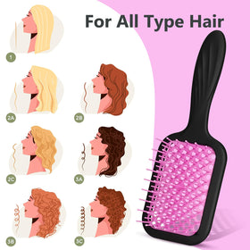 SHINLEA curly hair brush with rounded tips for gentle brushing