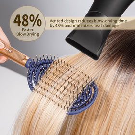 SHINLEA brush with soft bristles glides through tangles on wet hair.