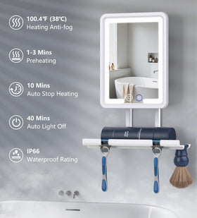 Shinowa 360-degree adjustable shaving mirror with flexible viewing angles