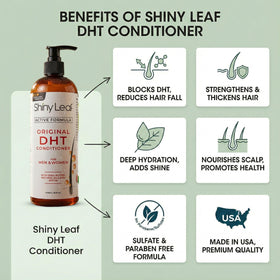 Shiny Leaf DHT Blocker Conditioner rosemary-oil image highlights scalp nourishment
