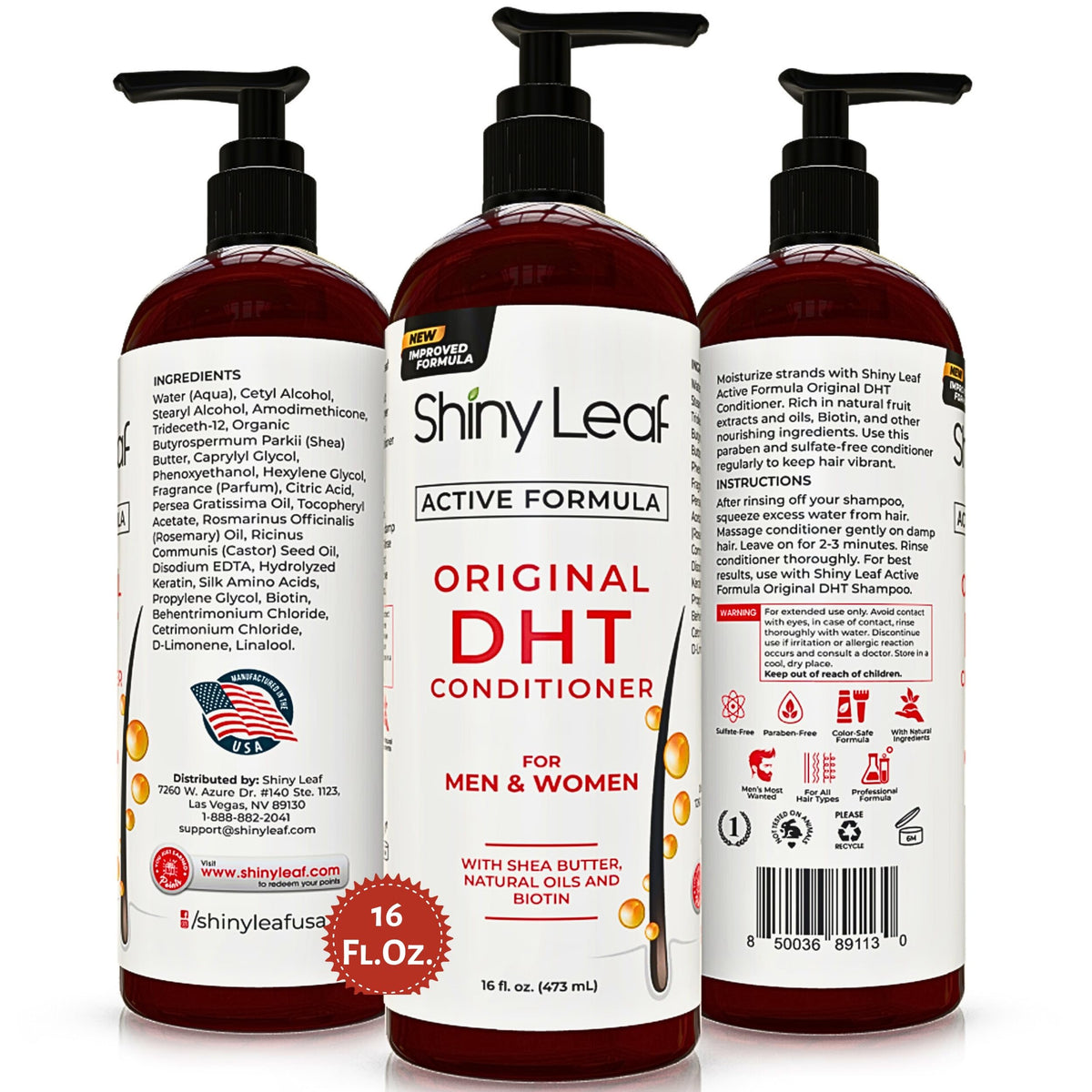 Shiny Leaf DHT Blocker Conditioner salon-like finish at home depiction