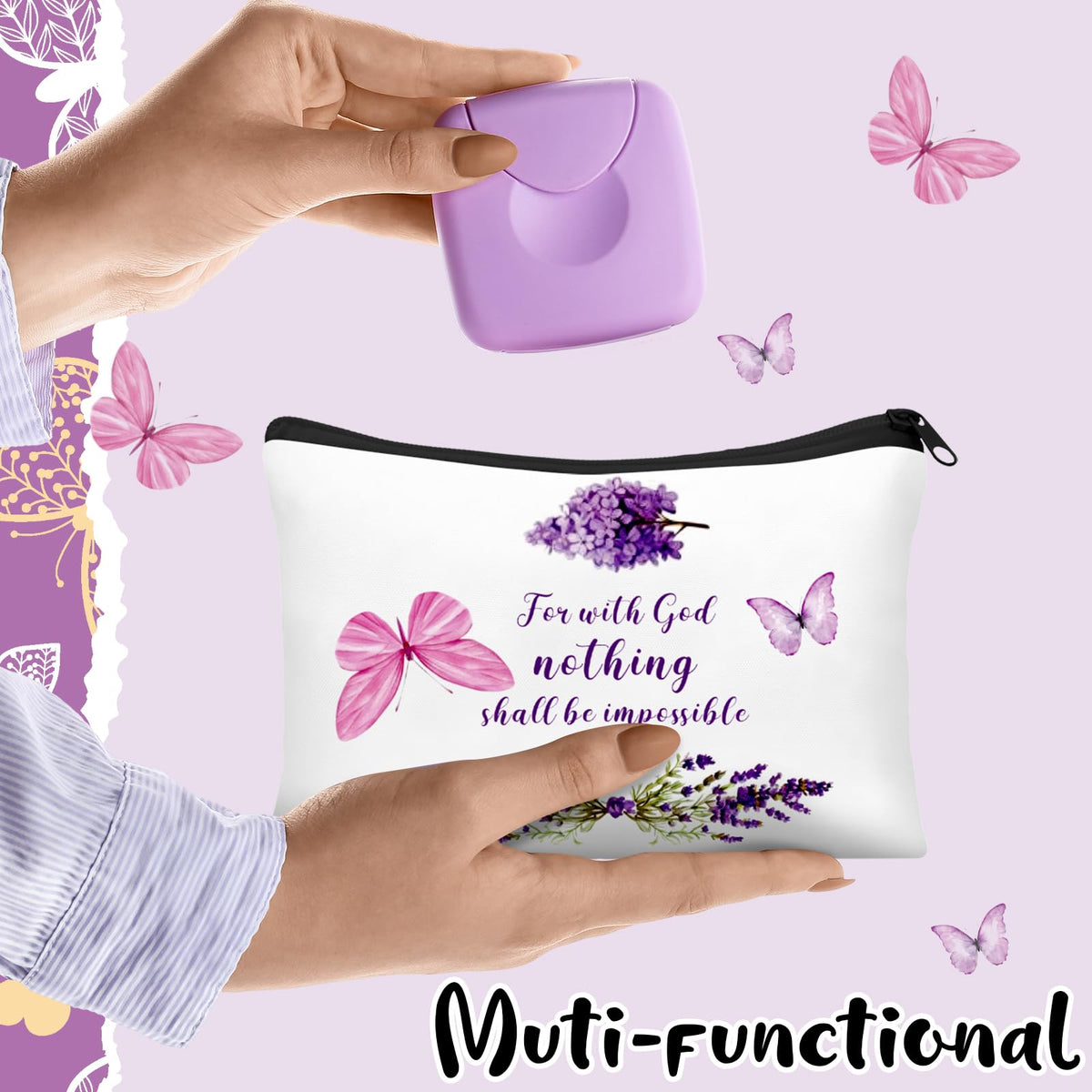 Shinylin lavender-toned canvas bag for compact on-the-go storage
