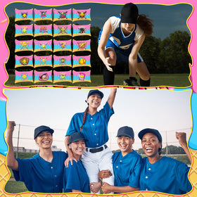 Shinylin ice cream drip design on a softball bag, a cute team gift idea.