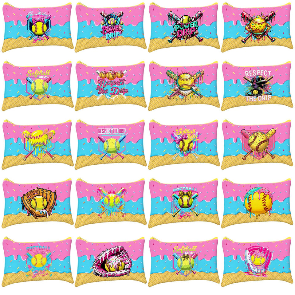 Shinylin ice cream drip softball makeup bag design, ideal for travel cosmetics.