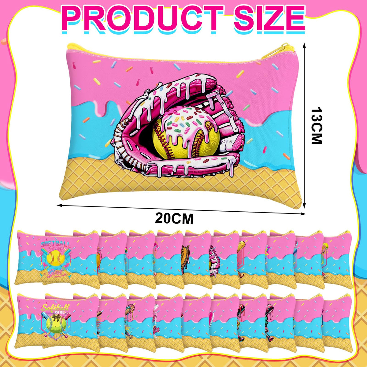 Shinylin multicolor canvas makeup pouch, versatile organization for daily use.
