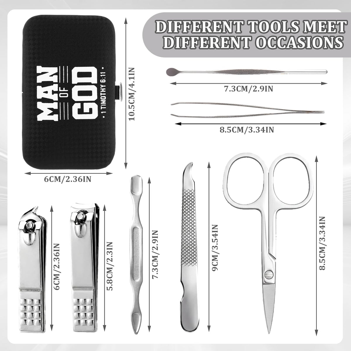 Shinymoon kit showing eight tools included in each set