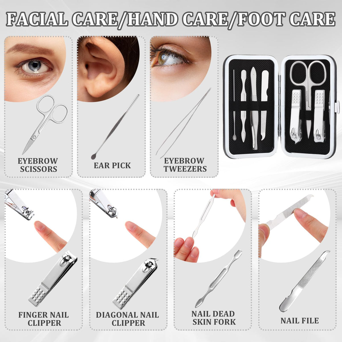 Shinymoon Christian card inside the manicure set gift box