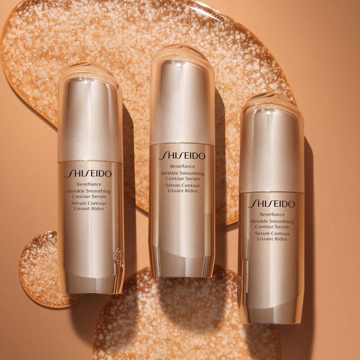 Shiseido Benefiance serum being applied with gentle lifting motions