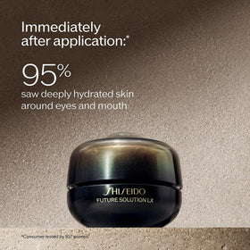 Shiseido Future Solution LX jar close-up shows rich texture that deeply moisturizes