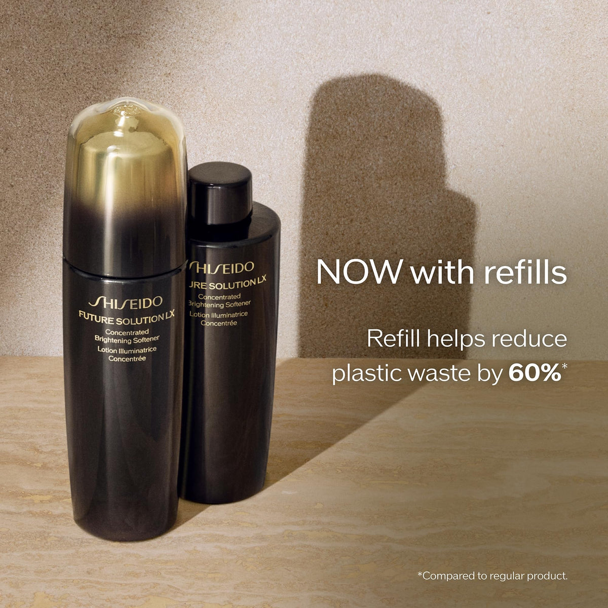 Shiseido Future Solution LX softener packaging label with key ingredients