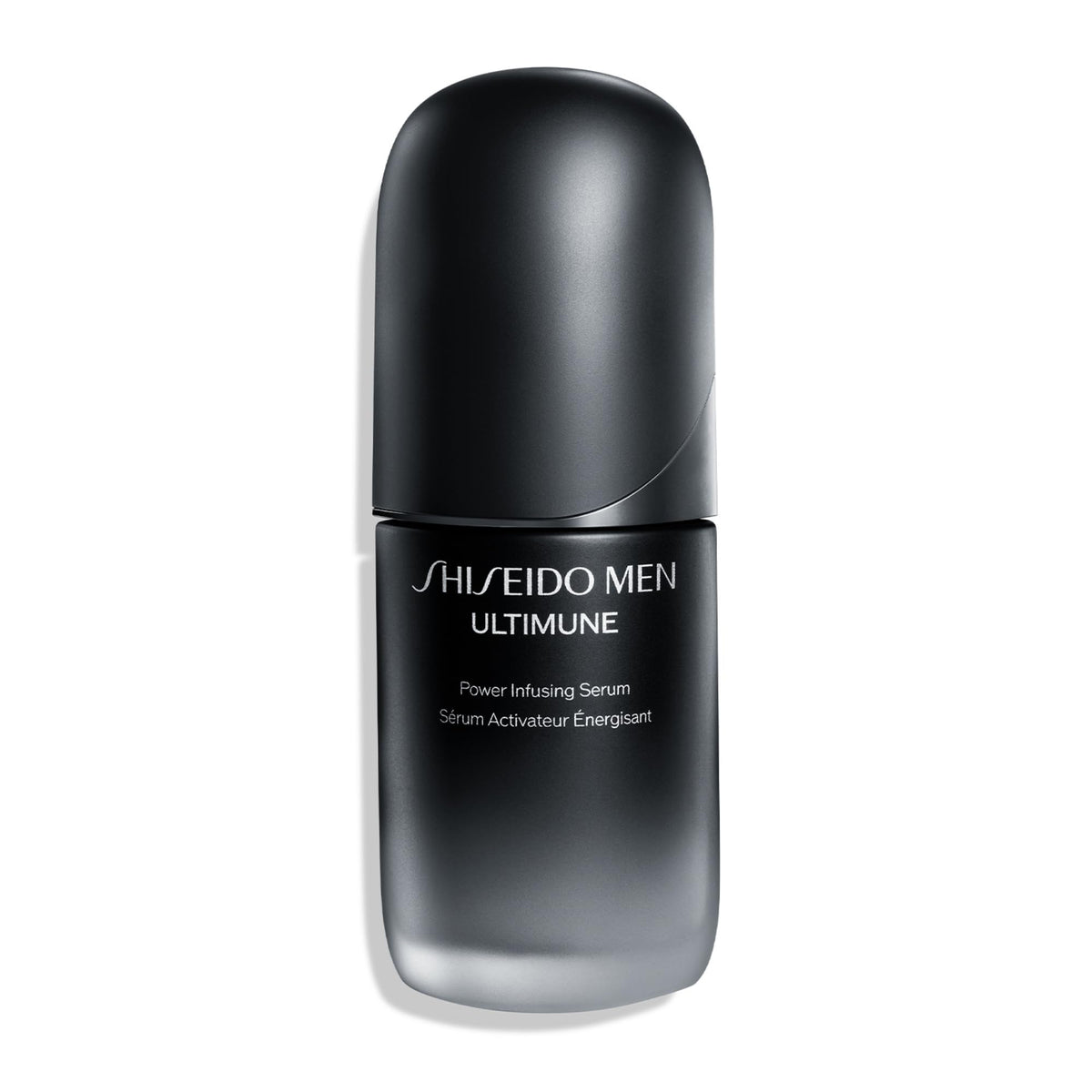 Shiseido Men Ultimune Serum bottle front with premium packaging and hydration potential.