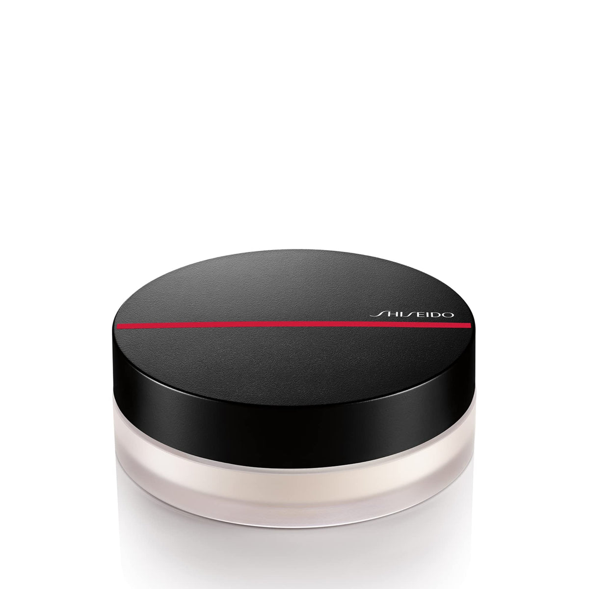 Shiseido Synchro Skin Invisible Silk Powder packaging close-up for matte, portable use
