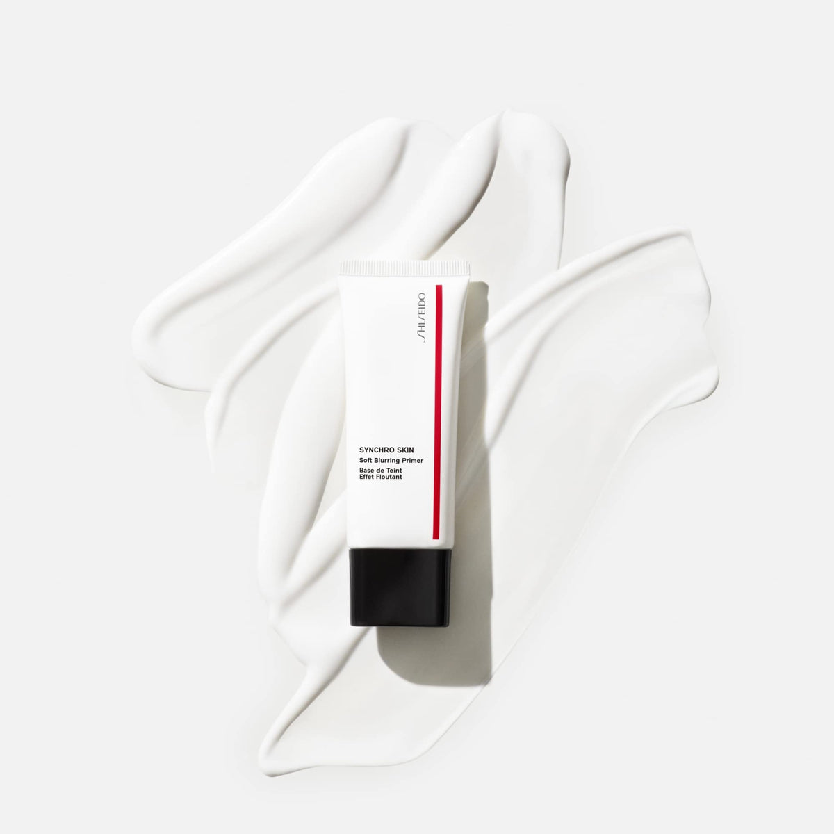 Shiseido Synchro Skin Soft Blurring Primer packaging highlights lightweight water-based formula