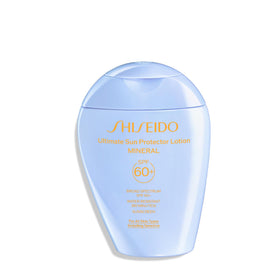 Shiseido Ultimate Sun Protector Lotion bottle for the face, sheer mineral protection.