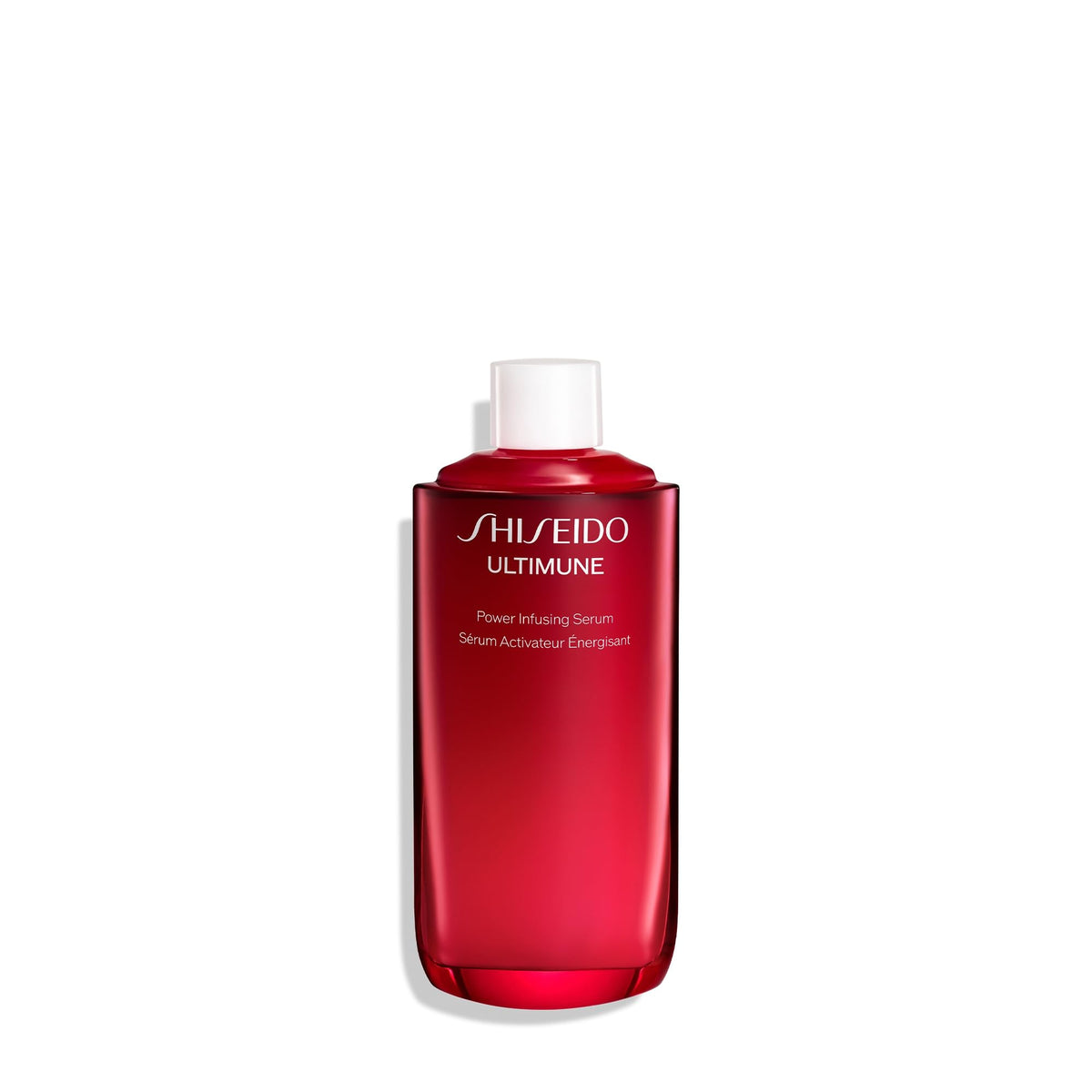 Shiseido Ultimune serum bottle on a clean surface for daily radiance.