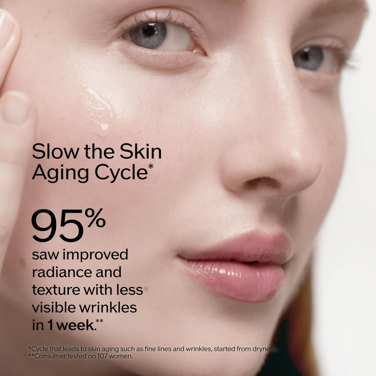 Ultimune serum dropper releasing on skin to show quick absorption.