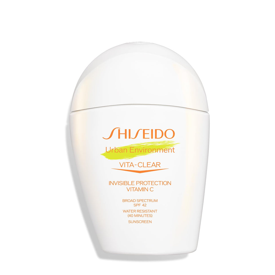 Shiseido Vita-Clear Sunscreen bottle with invisible finish for makeup ready skin